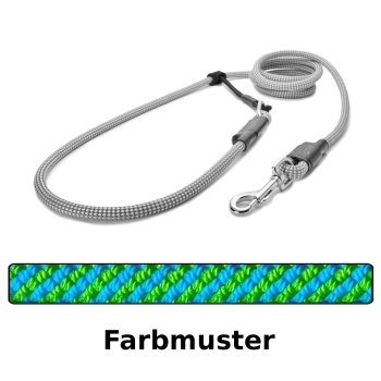 EASYLONG Hundeleine - M - 3m - blau mit grünem Swirl
